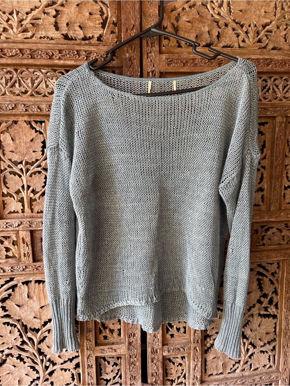Light Gray Knit Boatneck Sweater - Women's Casual Pullover